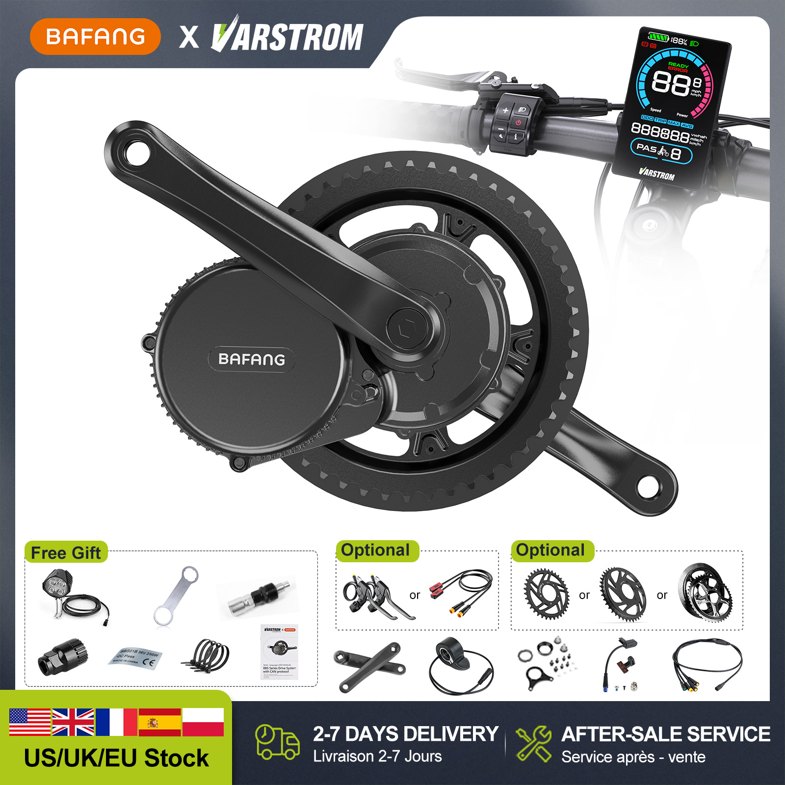 [US Stock] BAFANG 48V 500W 750 - огляд і ціна Side Hung Mid Drive Motor Kit