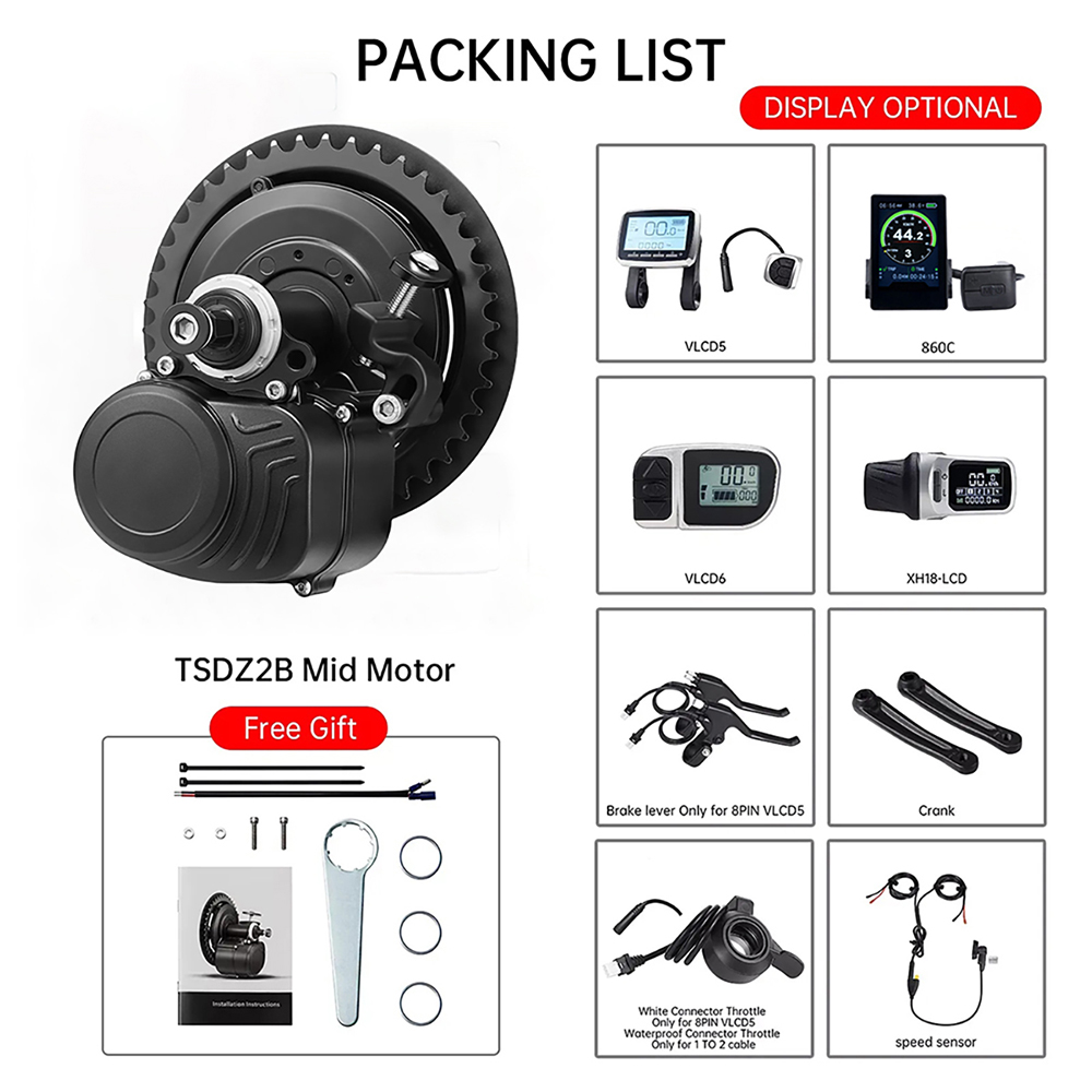 Tongsheng TSDZ2B BB 120mm 100m - огляд і ціна High Torque Brushless Mid Motor Kit